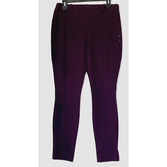 Theory Rayla Deep Plum Purple Stretch Cotton Skinny Ankle Pants Sz 6-Made in USA - Picture 4 of 11